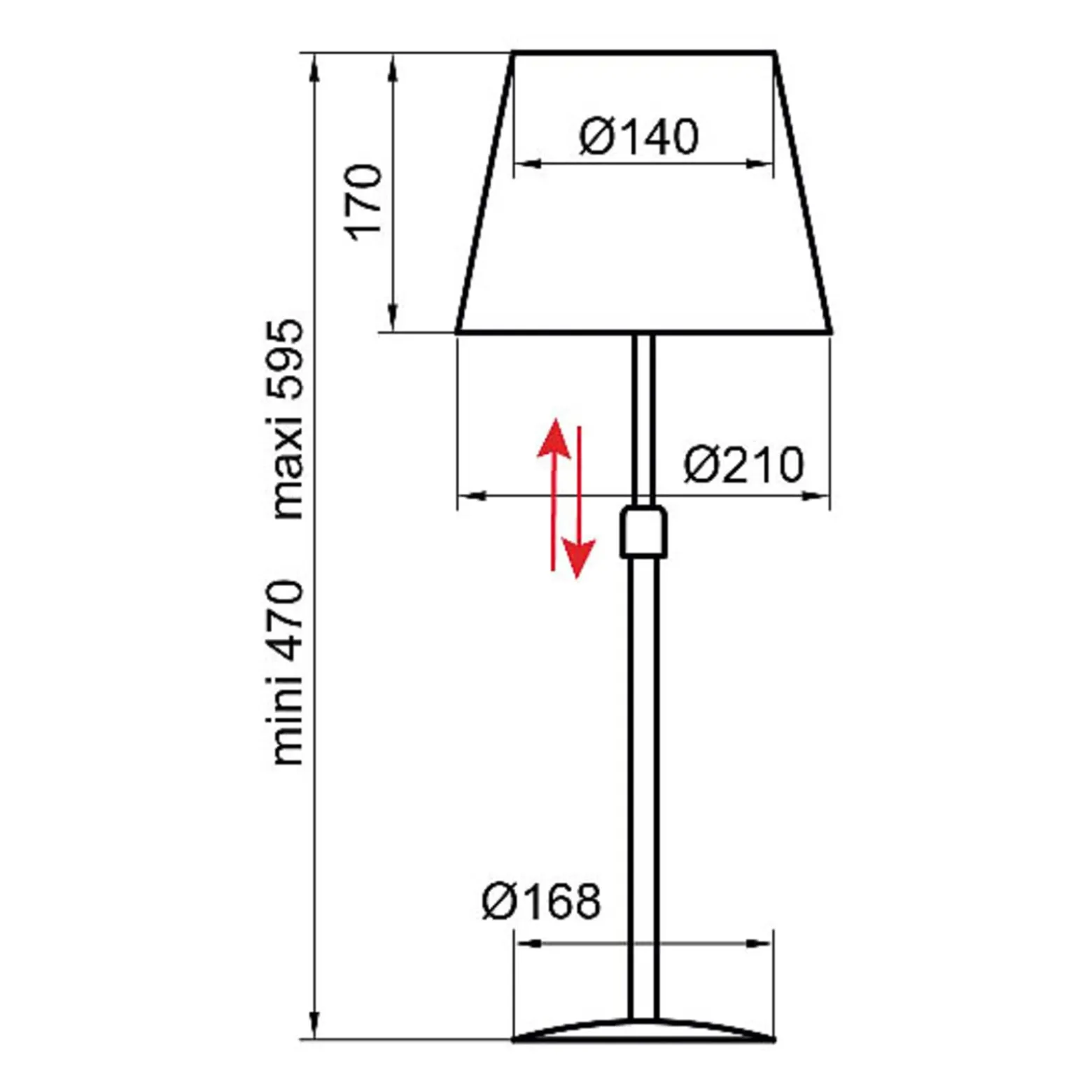 Aluminor Store Tischlampe, weiß/schwarz