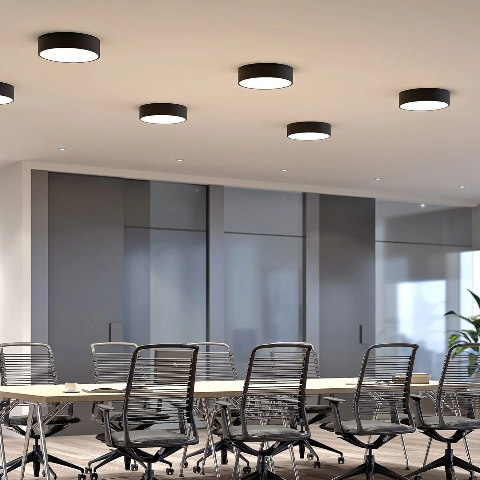Arcchio LED-Deckenlampe Noabelle, Ø 40 cm, schwarz, Metall