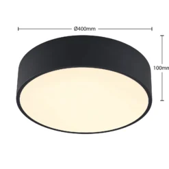 Arcchio LED-Deckenlampe Noabelle, Ø 40 cm, schwarz, Metall