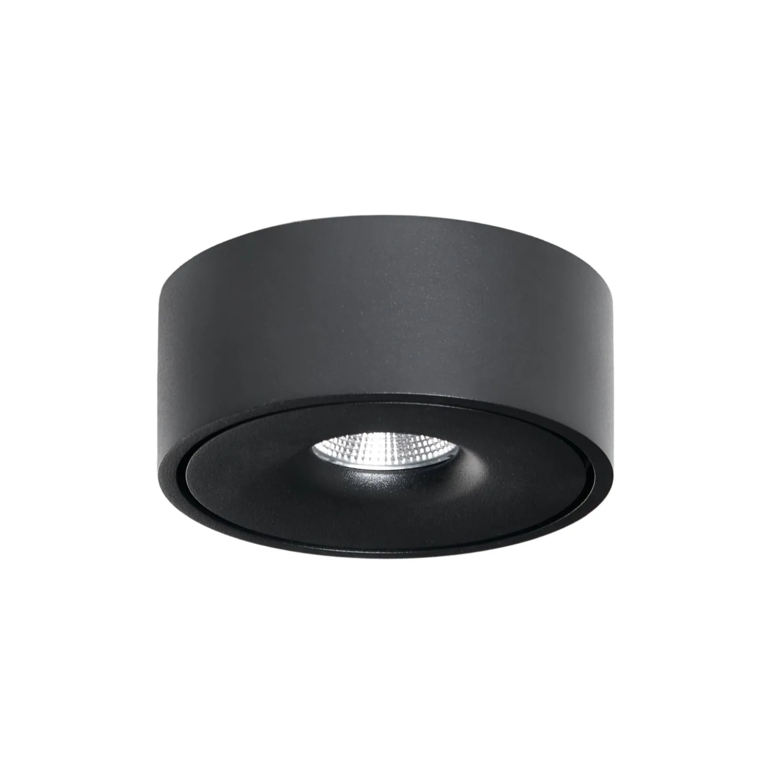 Arcchio LED-Deckenlampe Rotari, schwarz, Metall, Ø 12cm