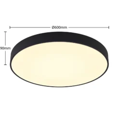 Arcchio LED-Deckenlampe Vanida, schwarz, Ø 60 cm, up/down