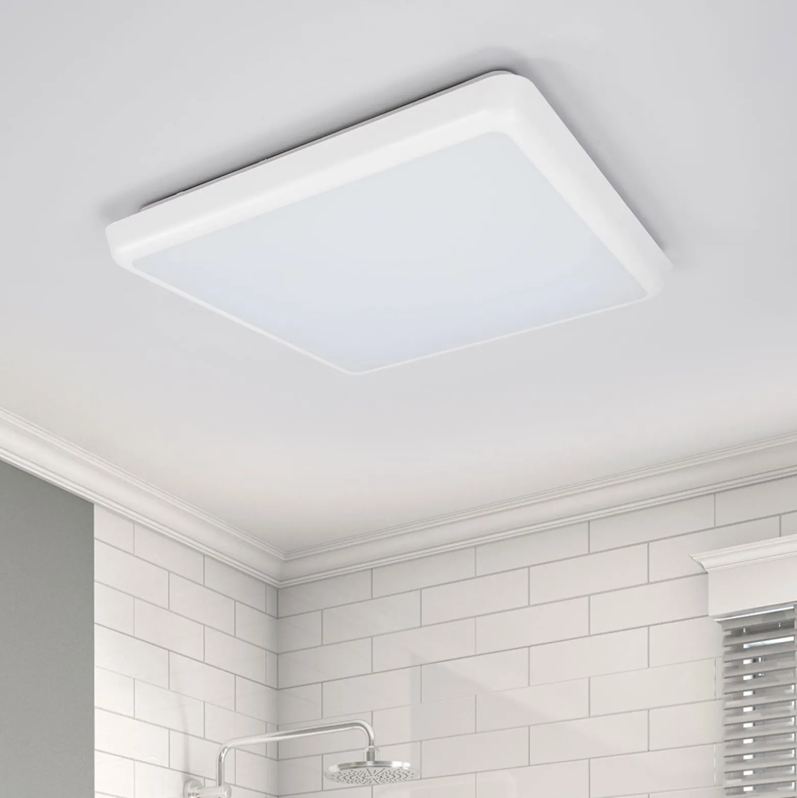 Arcchio LED-Deckenleuchte Augustin, 30 x 30 cm, weiß, IP54