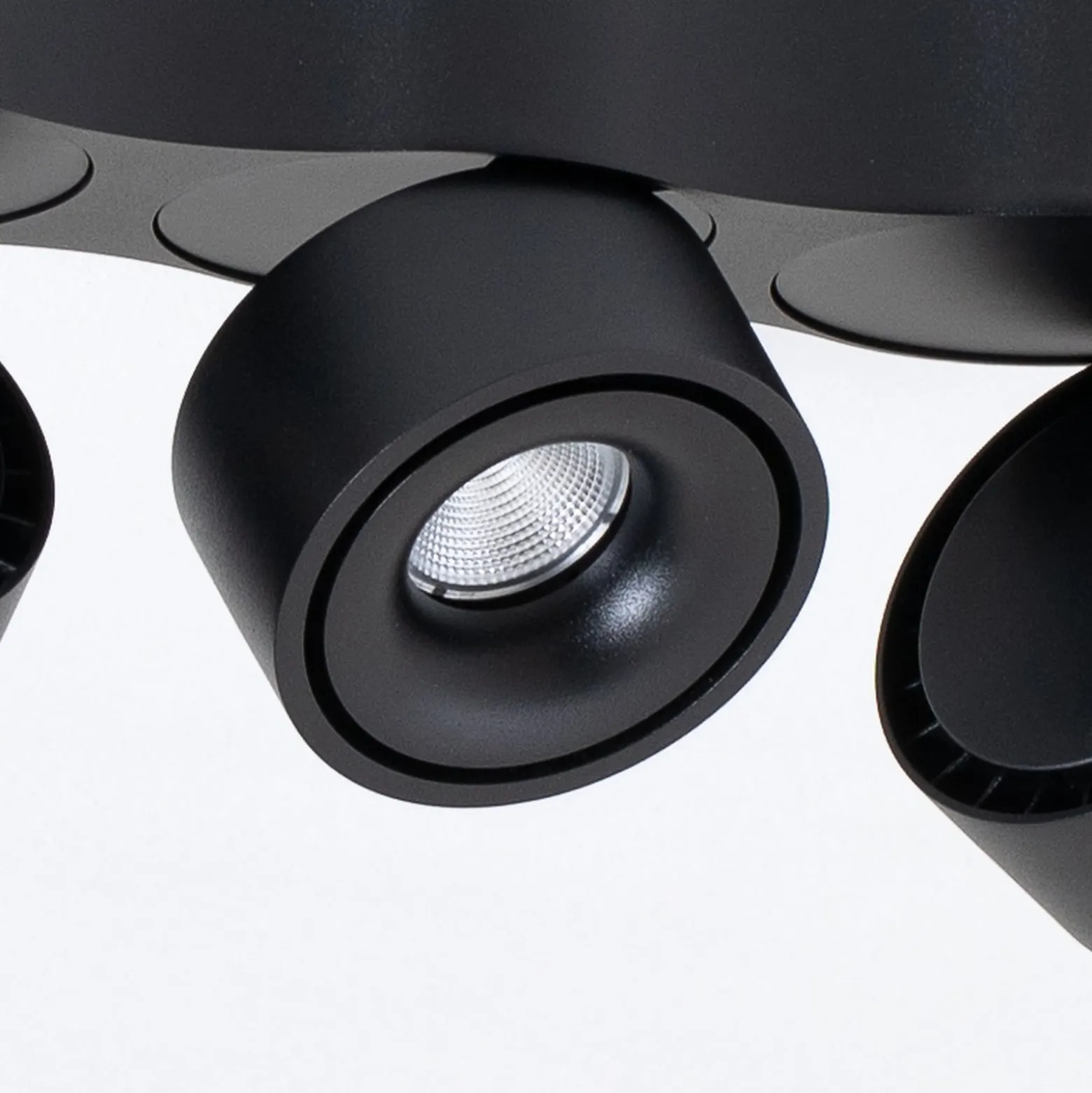 Arcchio LED-Deckenleuchte Rotari, Linsen, 3-flammig, schwarz