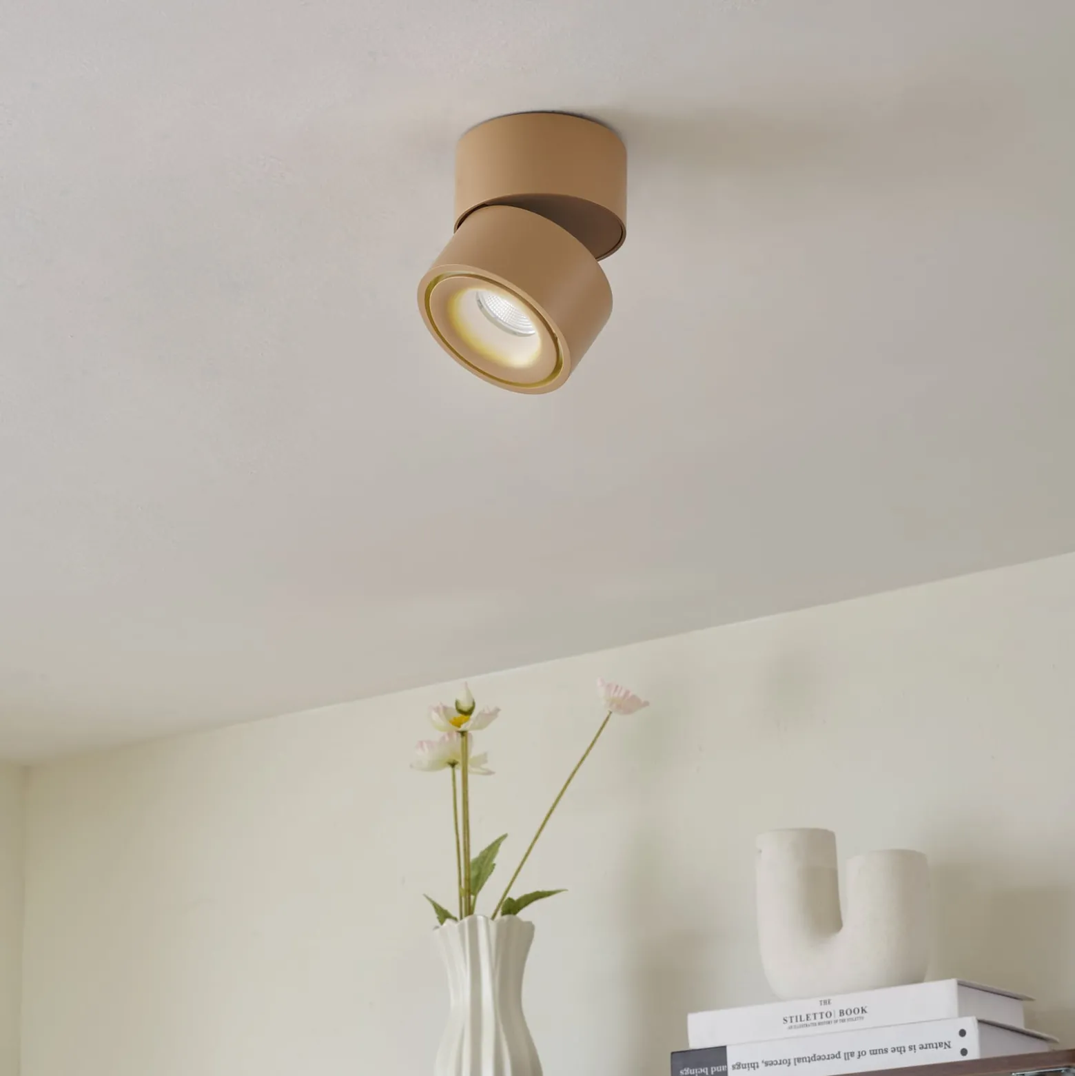 Arcchio LED-Deckenstrahler Rotari, braun, 1-flg., 8,9W