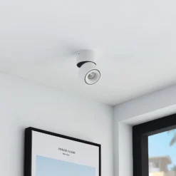 Arcchio LED-Deckenstrahler Rotari, weiß, 1-flg., 681lm