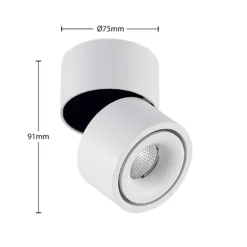 Arcchio LED-Deckenstrahler Rotari, weiß, 1-flg., 681lm
