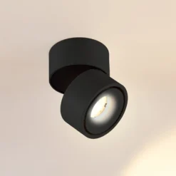 Arcchio LED-Deckenstrahler Rotari, 620lm, 1-flg., schwarz