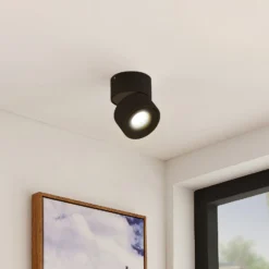 Arcchio LED-Deckenstrahler Rotari, 620lm, 1-flg., schwarz