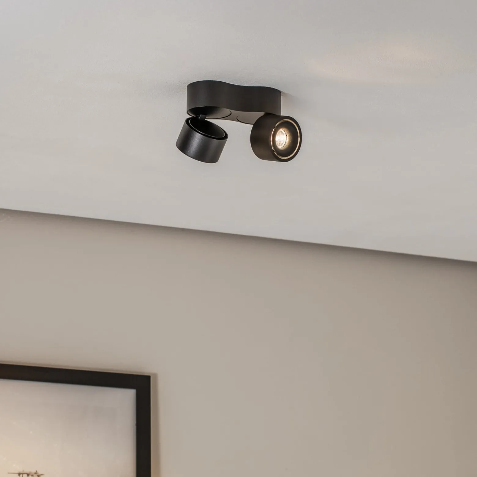 Arcchio LED-Deckenstrahler Rotari, 1240lm, 2-flg., schwarz
