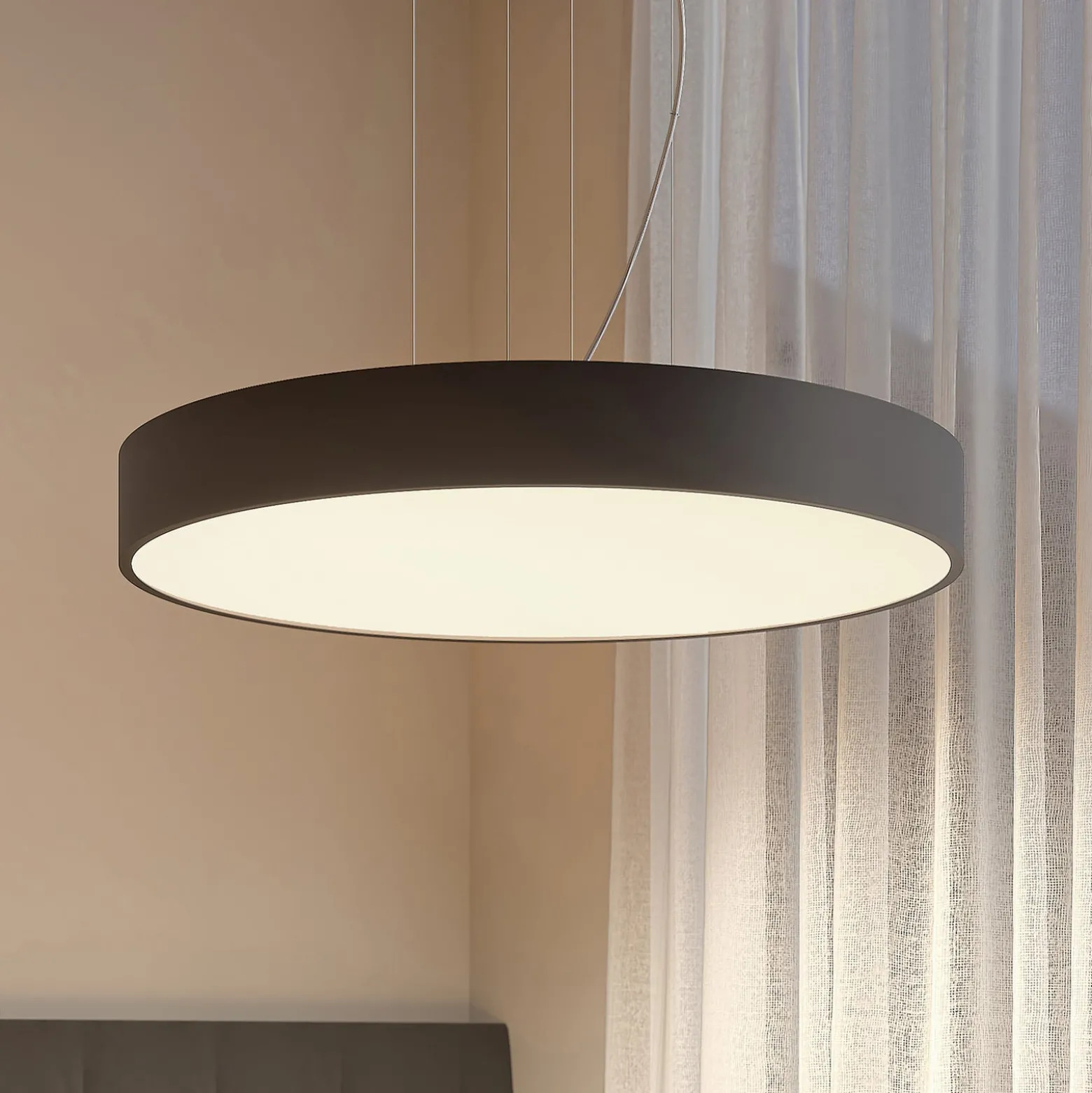 Arcchio LED-Hängelampe Noabelle, Ø 80 cm, schwarz, Metall