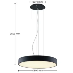 Arcchio LED-Hängelampe Noabelle, Ø 80 cm, schwarz, Metall
