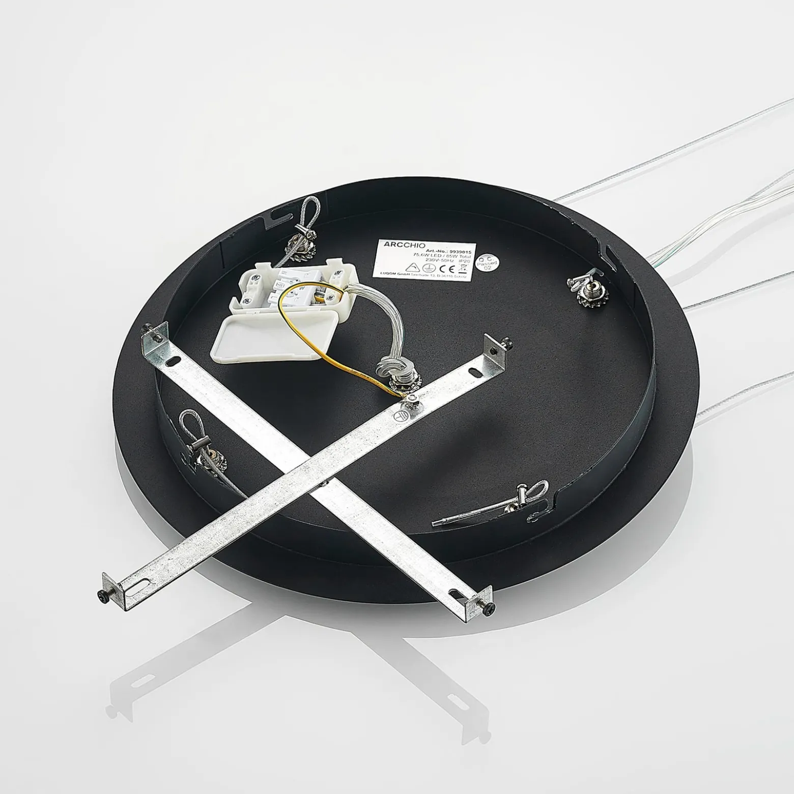 Arcchio LED-Hängelampe Noabelle, Ø 80 cm, schwarz, Metall