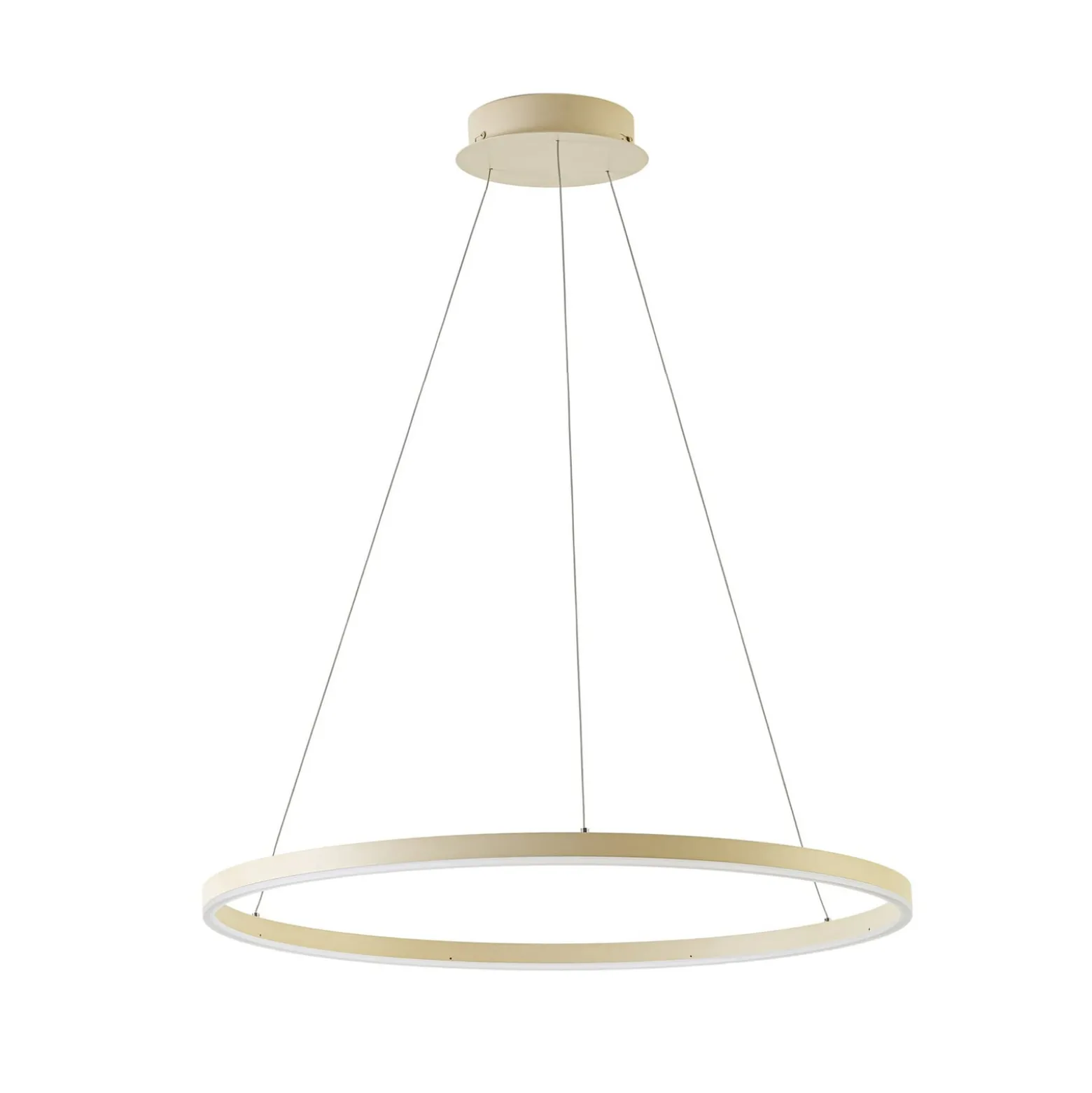 Arcchio LED-Hängeleuchte Albiona, beige, 1 Ring, Ø 80 cm