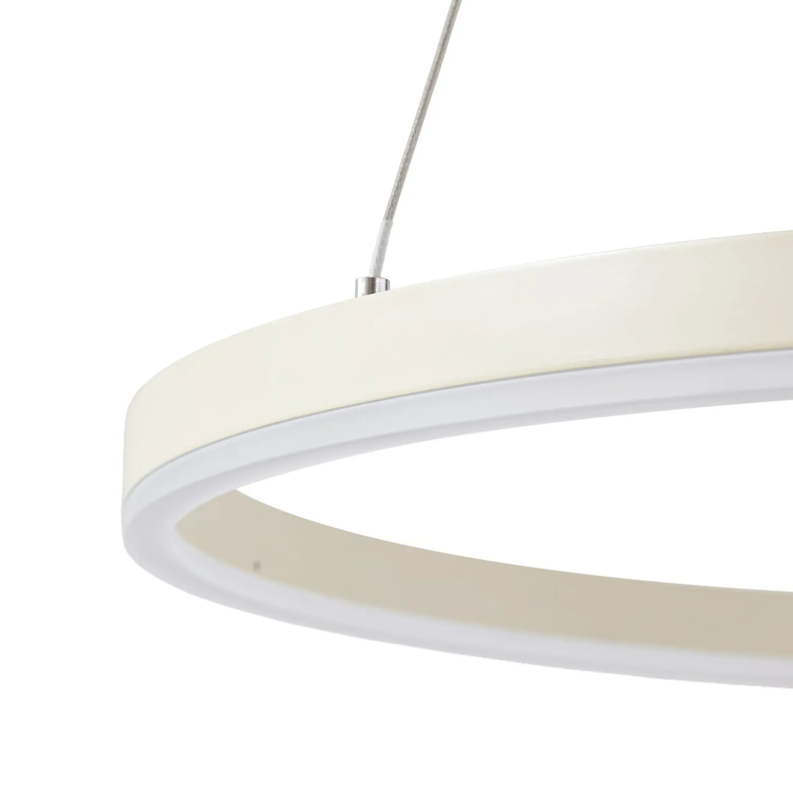 Arcchio LED-Hängeleuchte Albiona, beige, 1 Ring, Ø 60 cm