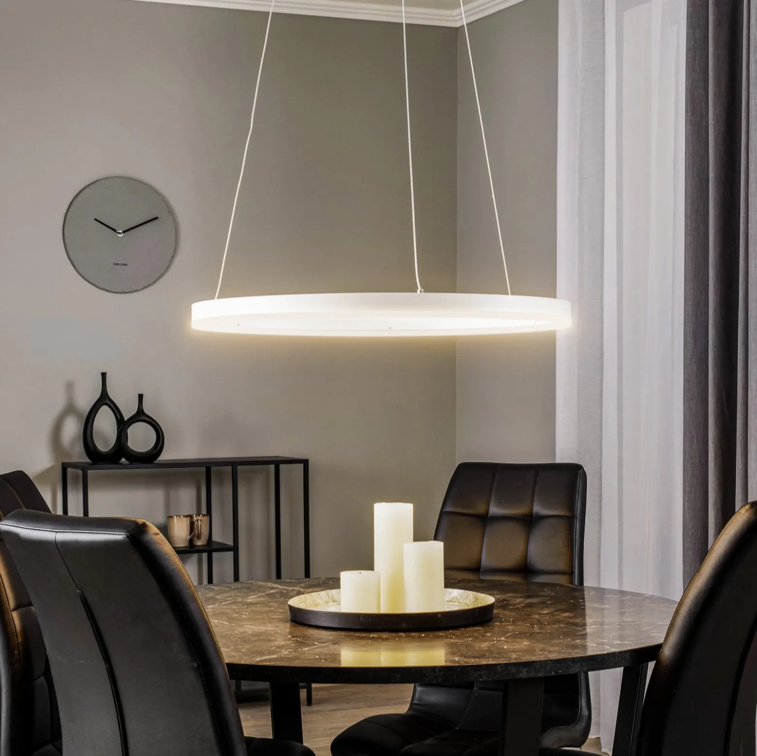 Arcchio LED-Hängeleuchte Albiona, weiß, 1 Ring, Ø 60 cm