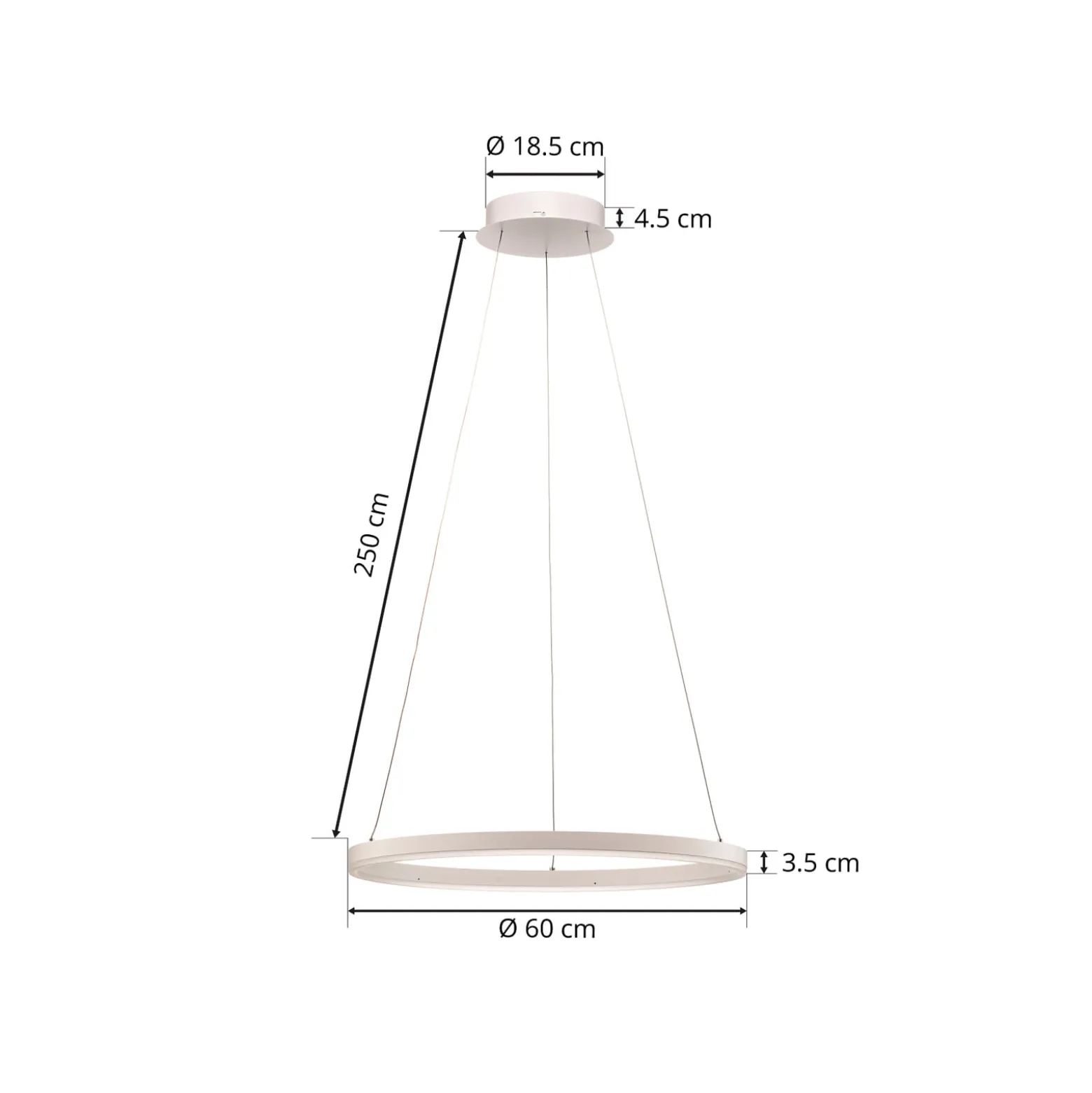 Arcchio LED-Hängeleuchte Albiona, weiß, 1 Ring, Ø 60 cm