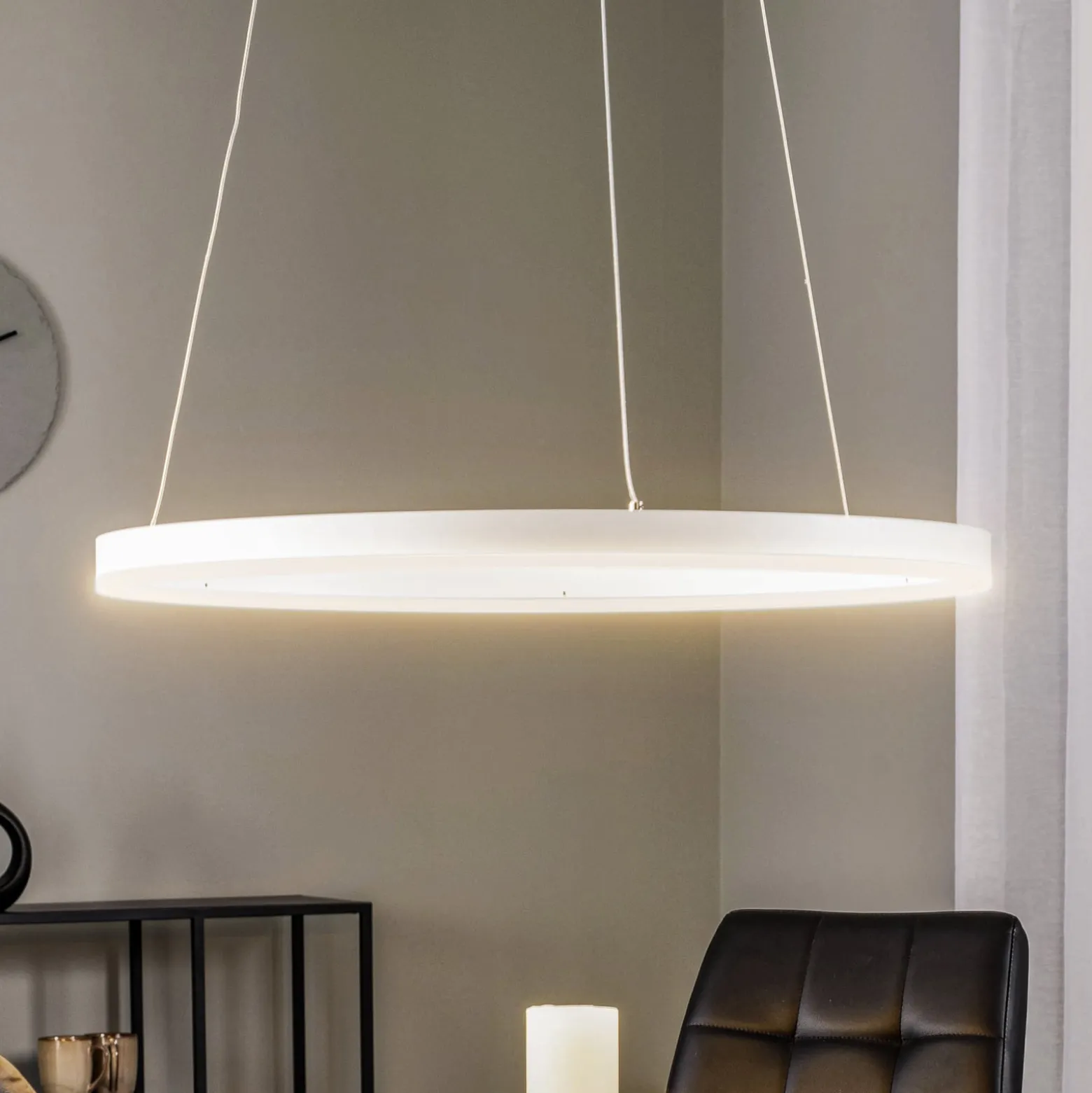 Arcchio LED-Hängeleuchte Albiona, weiß, 1 Ring, Ø 60 cm
