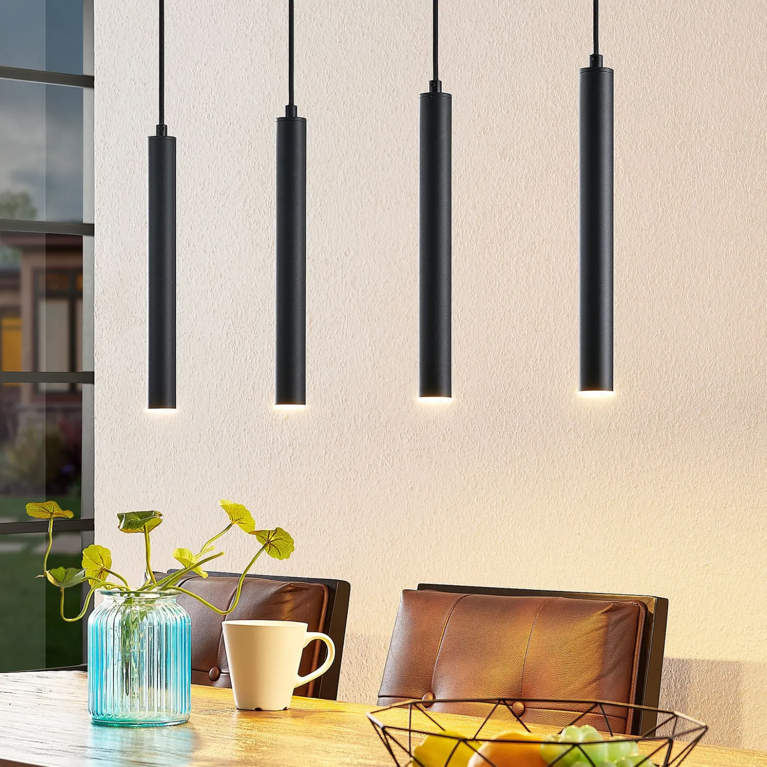 Arcchio LED-Hängeleuchte Kammeron, schwarz, Metall, 80 cm