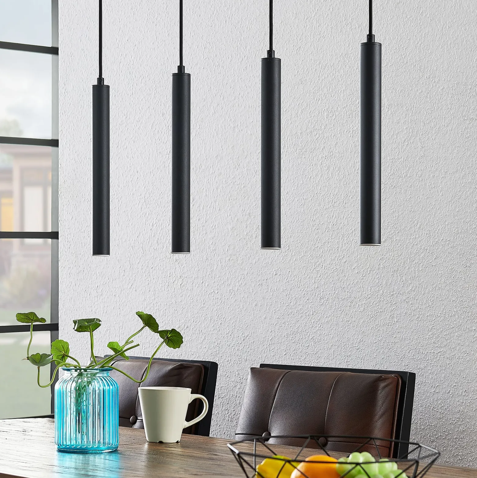 Arcchio LED-Hängeleuchte Kammeron, schwarz, Metall, 80 cm