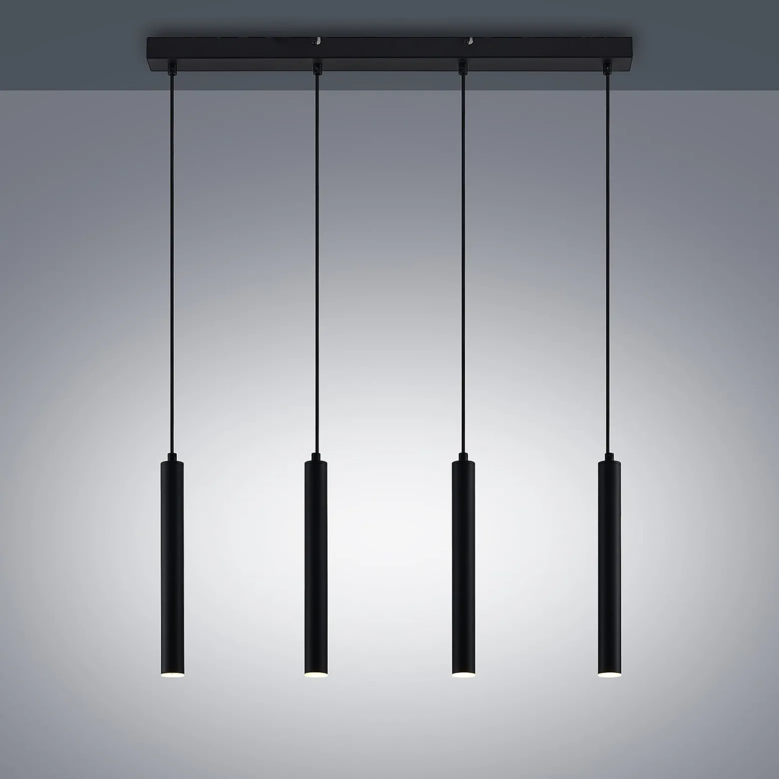 Arcchio LED-Hängeleuchte Kammeron, schwarz, Metall, 80 cm