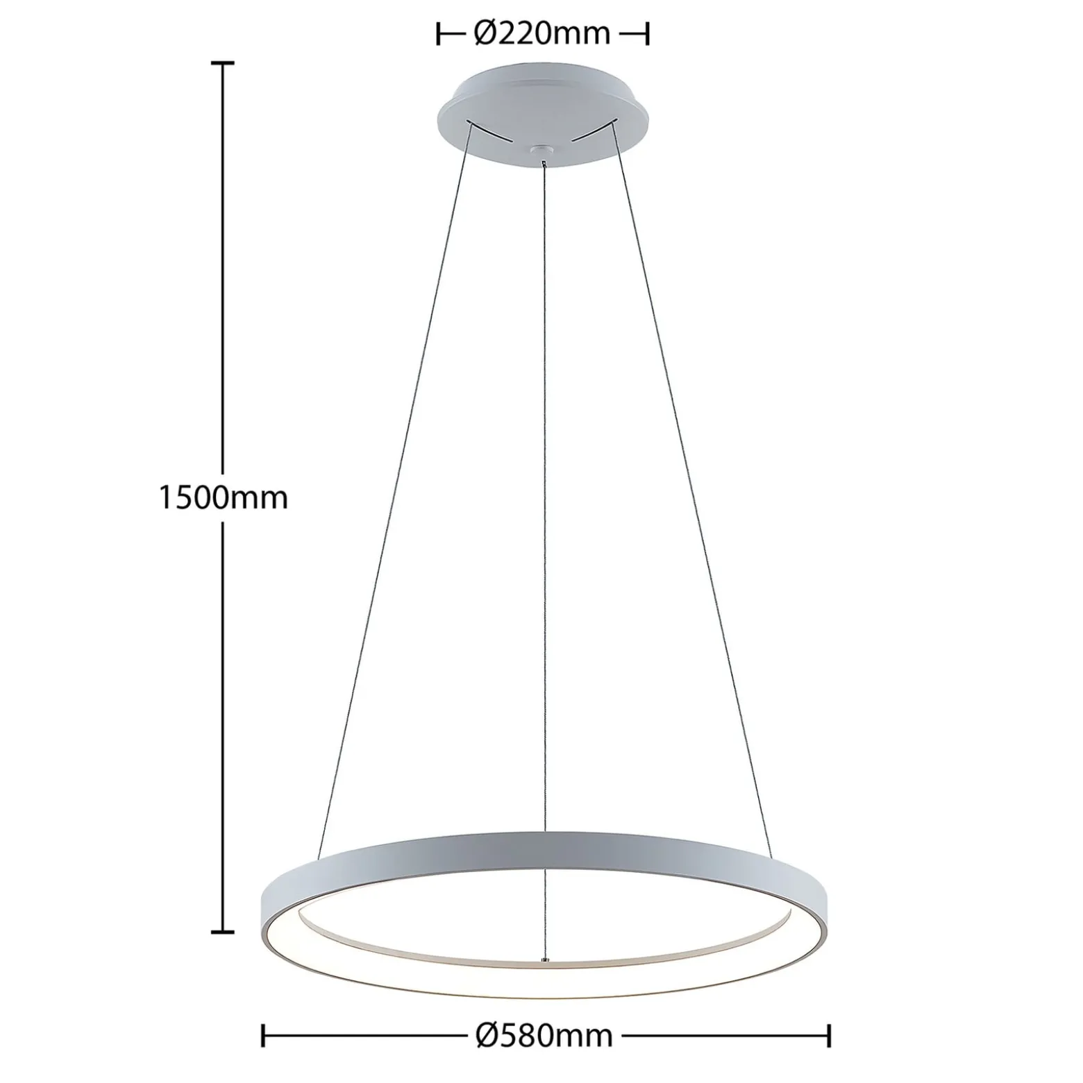 Arcchio LED-Hängeleuchte Vivy, Ø 58 cm, weiß, Metall