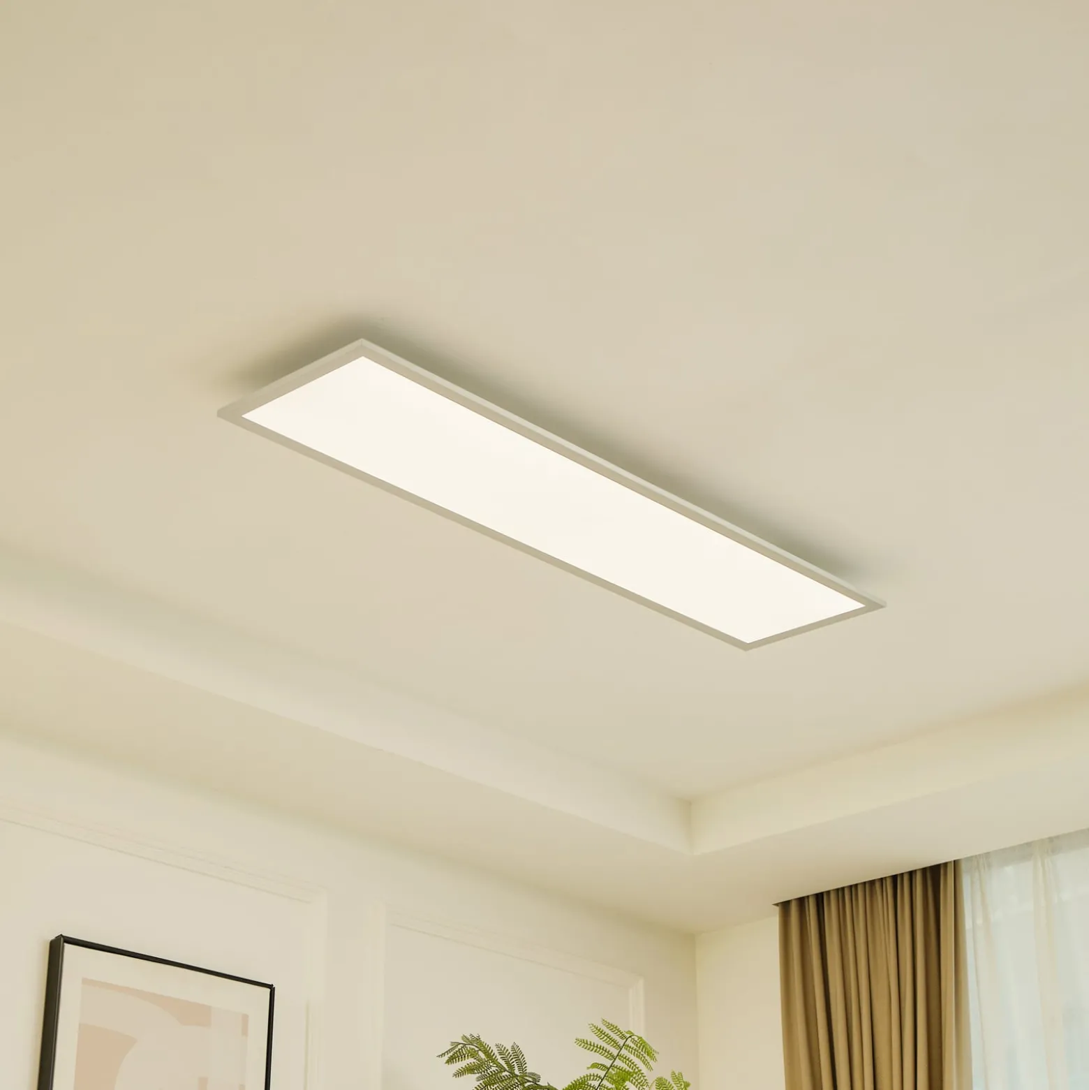 Arcchio LED-Panel Lyndra, 120 cm, silber, Alu, dimmbar, CCT