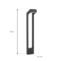 Arcchio LED-Wegeleuchte Kovato, Höhe 95 cm, dunkelgrau, IP65
