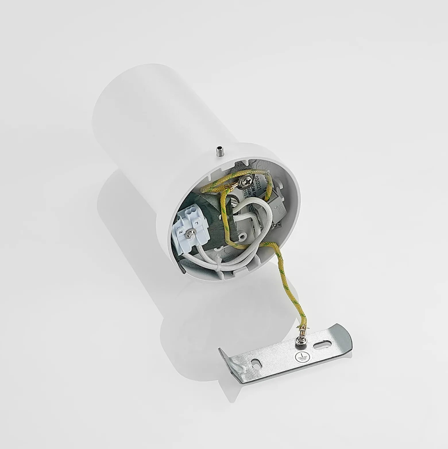 Arcchio Strahler Brinja, weiß, rund, 12 cm hoch, Ø 6 cm