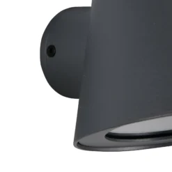 Außenwandlampe Beni, schwarz matt, Breite 11 cm, Metall