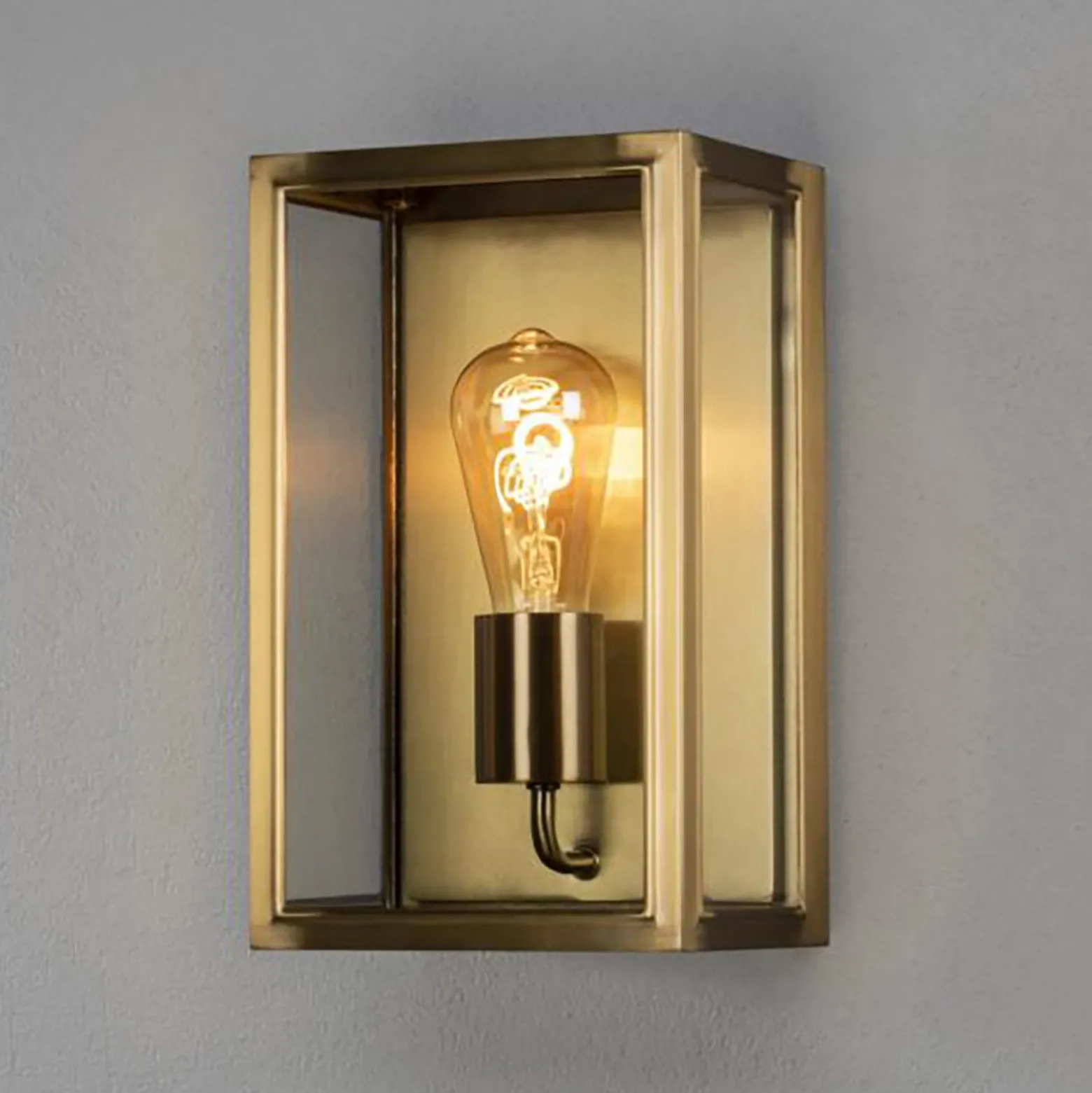 Außenwandlampe Carpi, messing, Breite 18cm