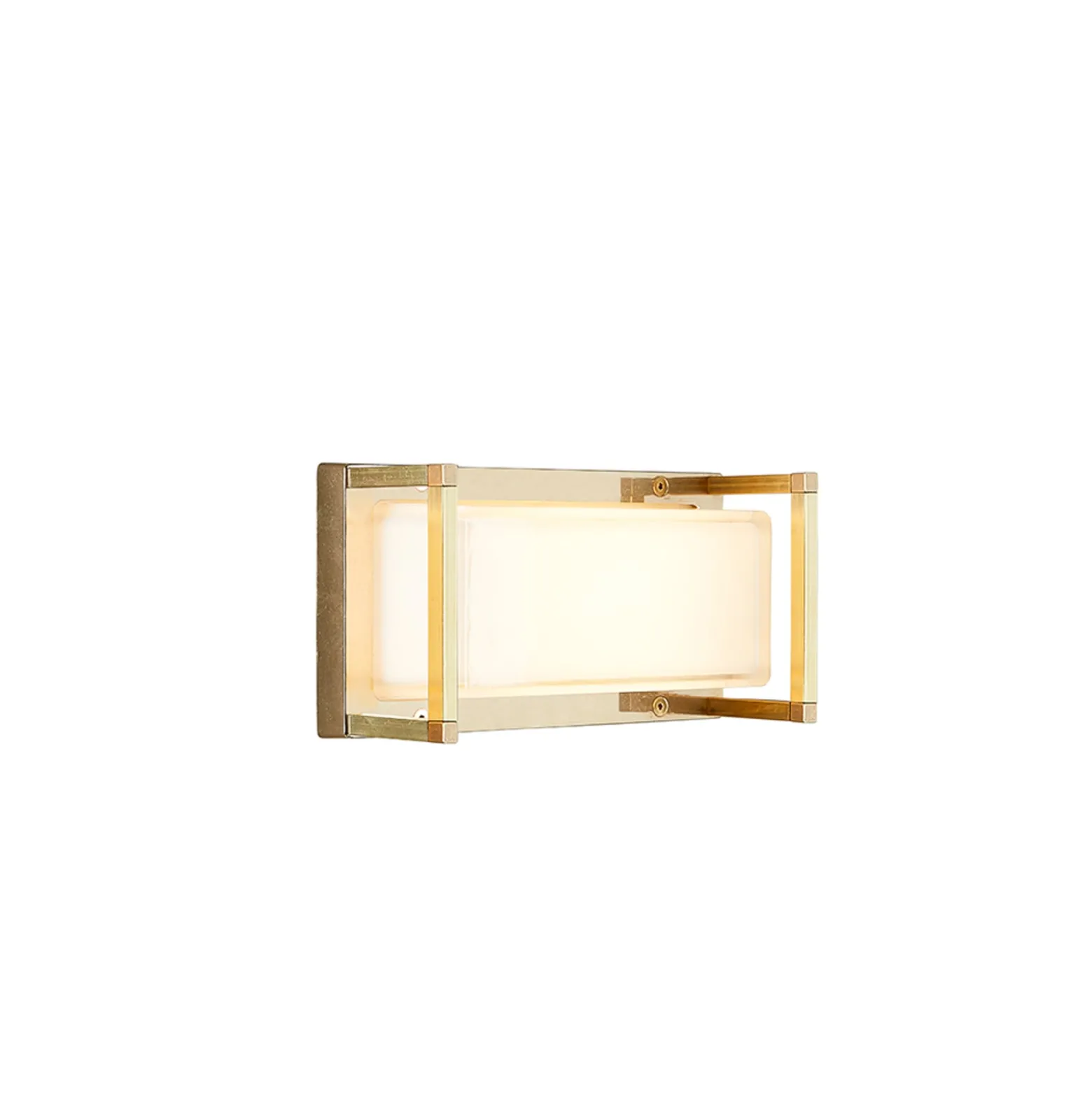 Außenwandlampe Ice Cubic 3412, messing natur