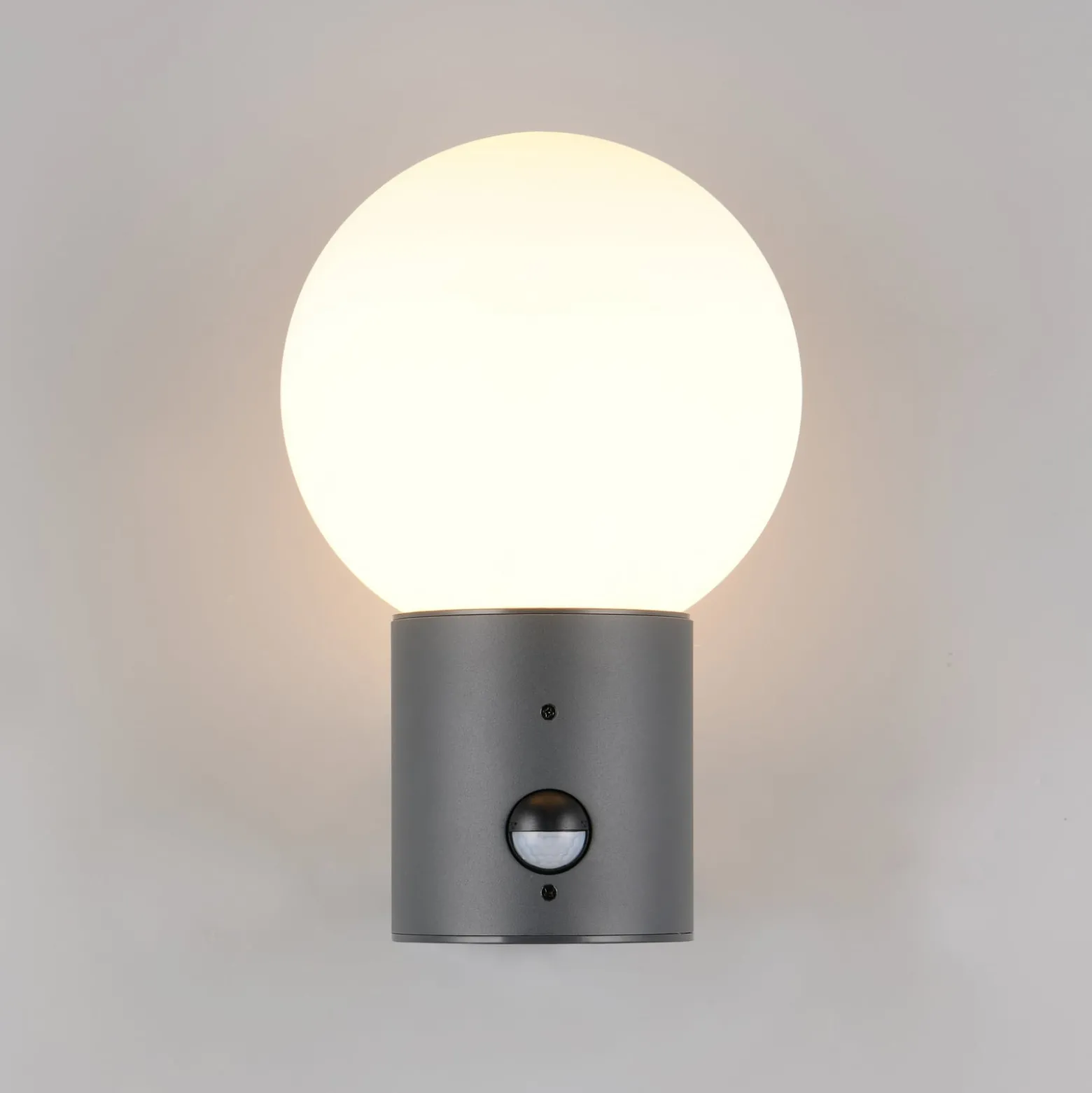 Außenwandlampe Mures, anthrazit, Höhe 28 cm, Metall, Sensor