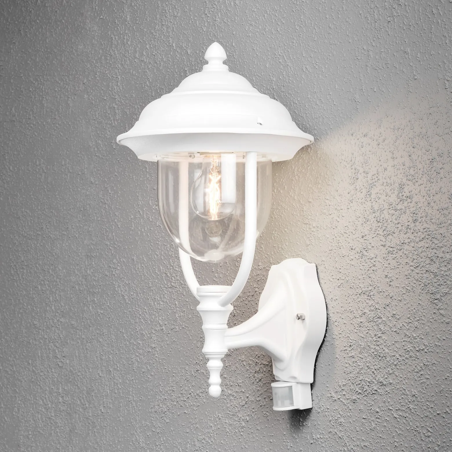 Außenwandlampe Parma mit Bewegungsmelder, weiß