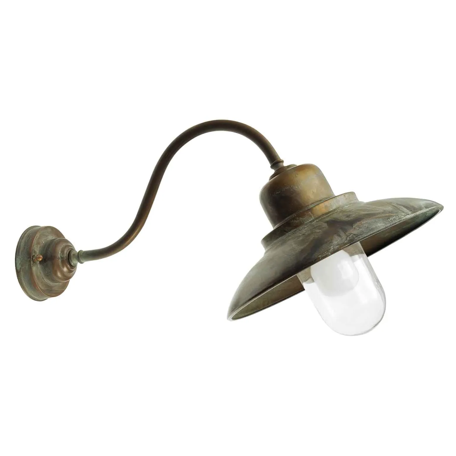 Außenwandlampe Patio 1351 messing antik/klar