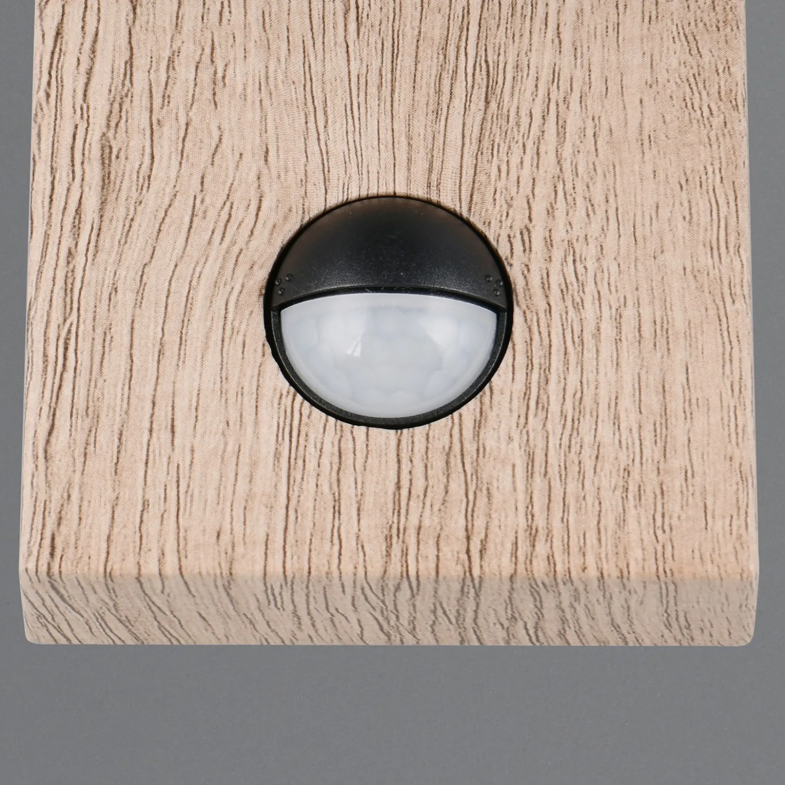 Außenwandlampe Sambesi, Holzoptik, Aludruckguss, Sensor