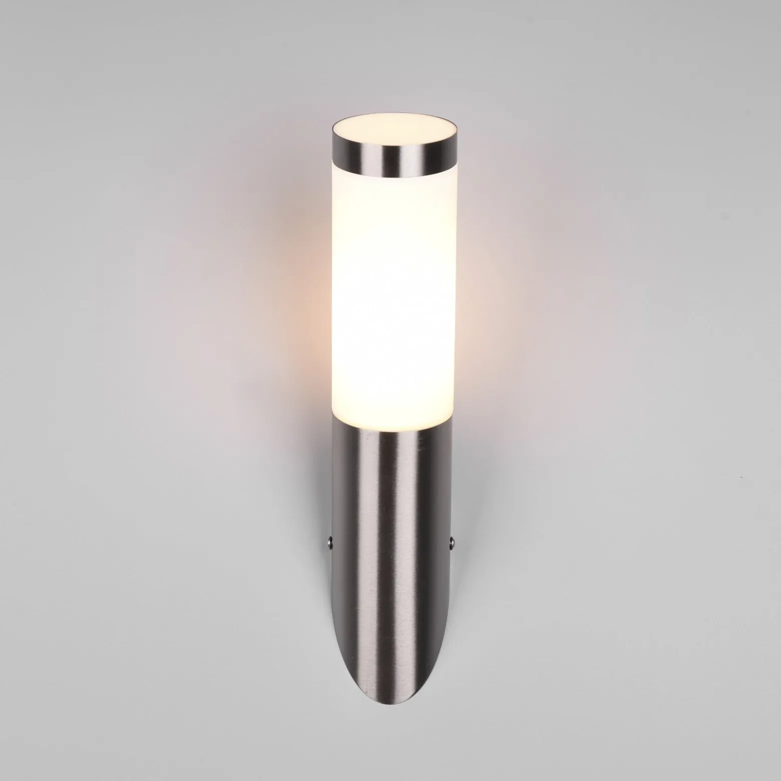 Außenwandlampe Trioto, nickelfarben, Höhe 39 cm, Edelstahl