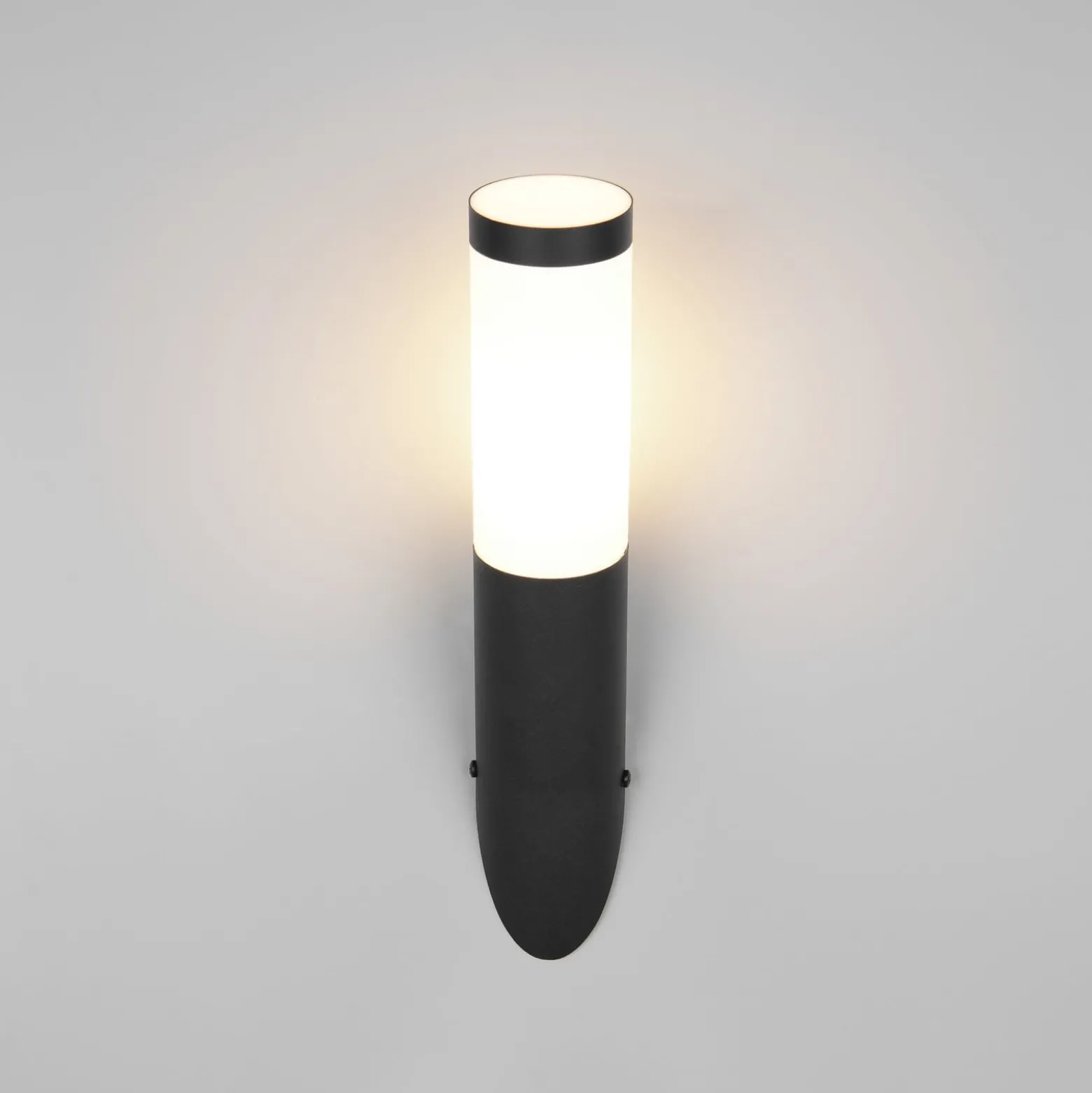 Außenwandlampe Trioto, schwarz matt, Höhe 39 cm, Edelstahl