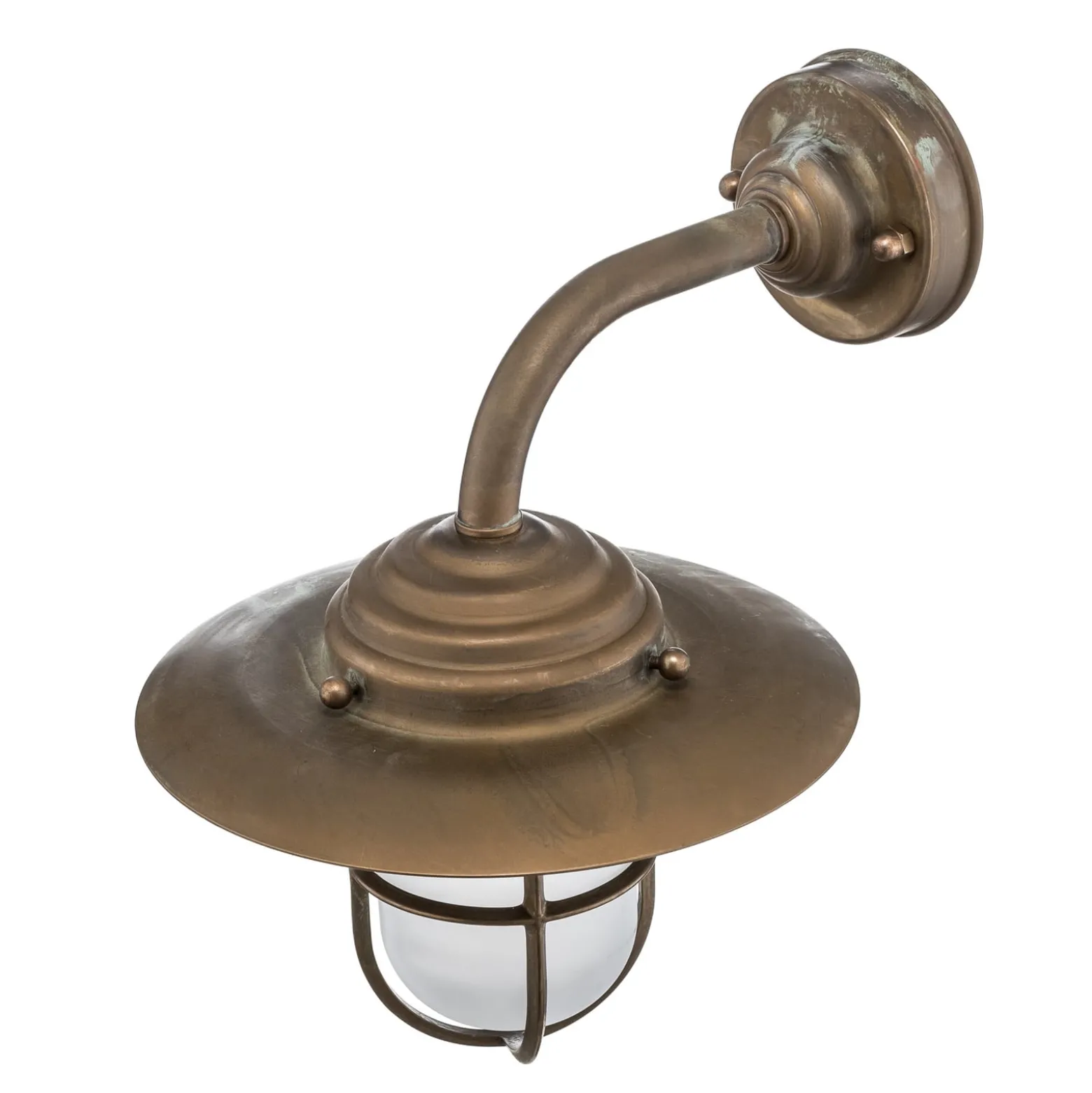 Außenwandleuchte Antique mit Gitter, Glas matt