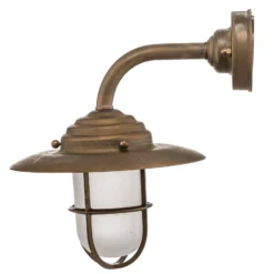 Außenwandleuchte Antique mit Gitter, Glas matt