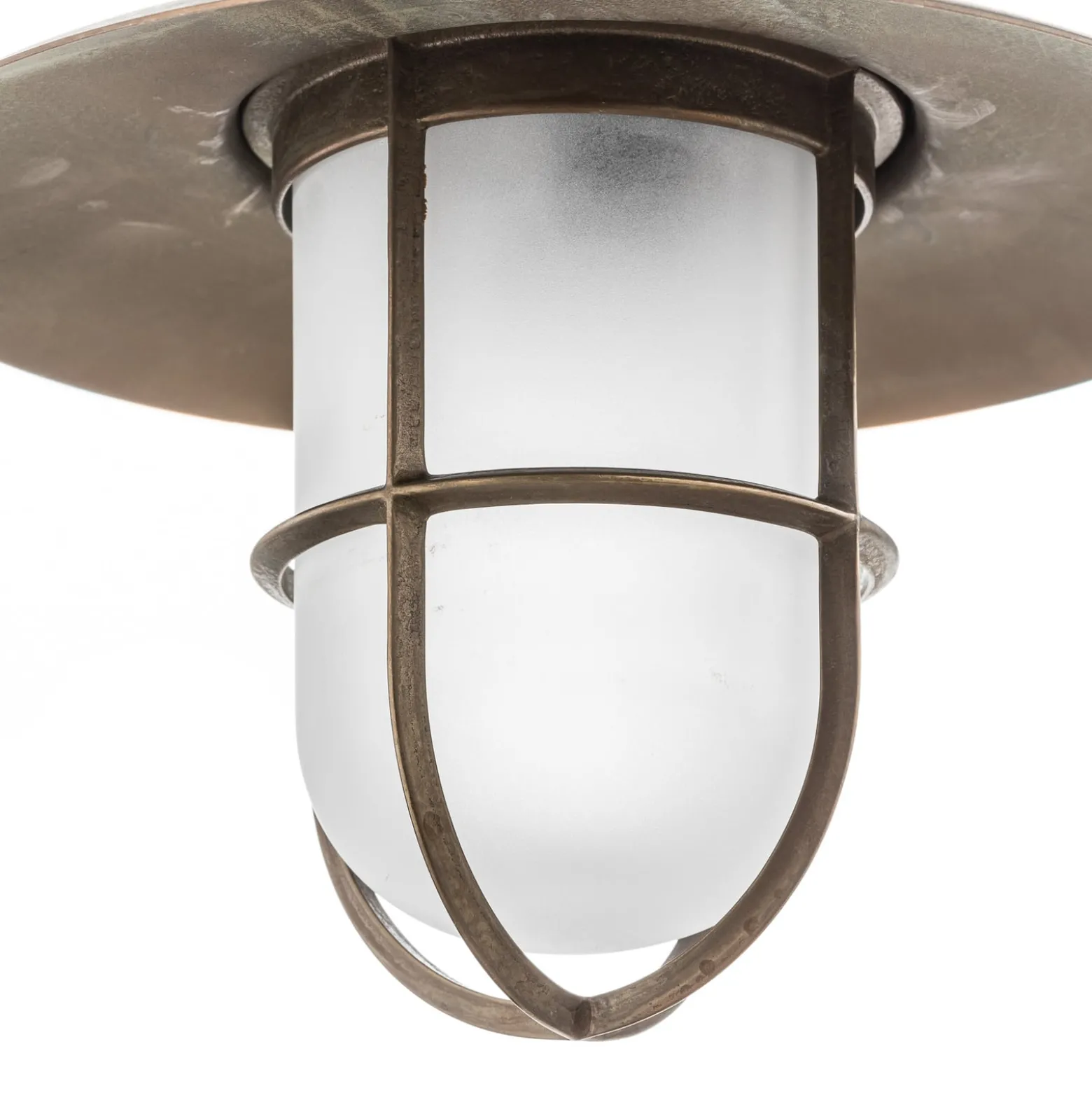 Außenwandleuchte Antique mit Gitter, Glas matt