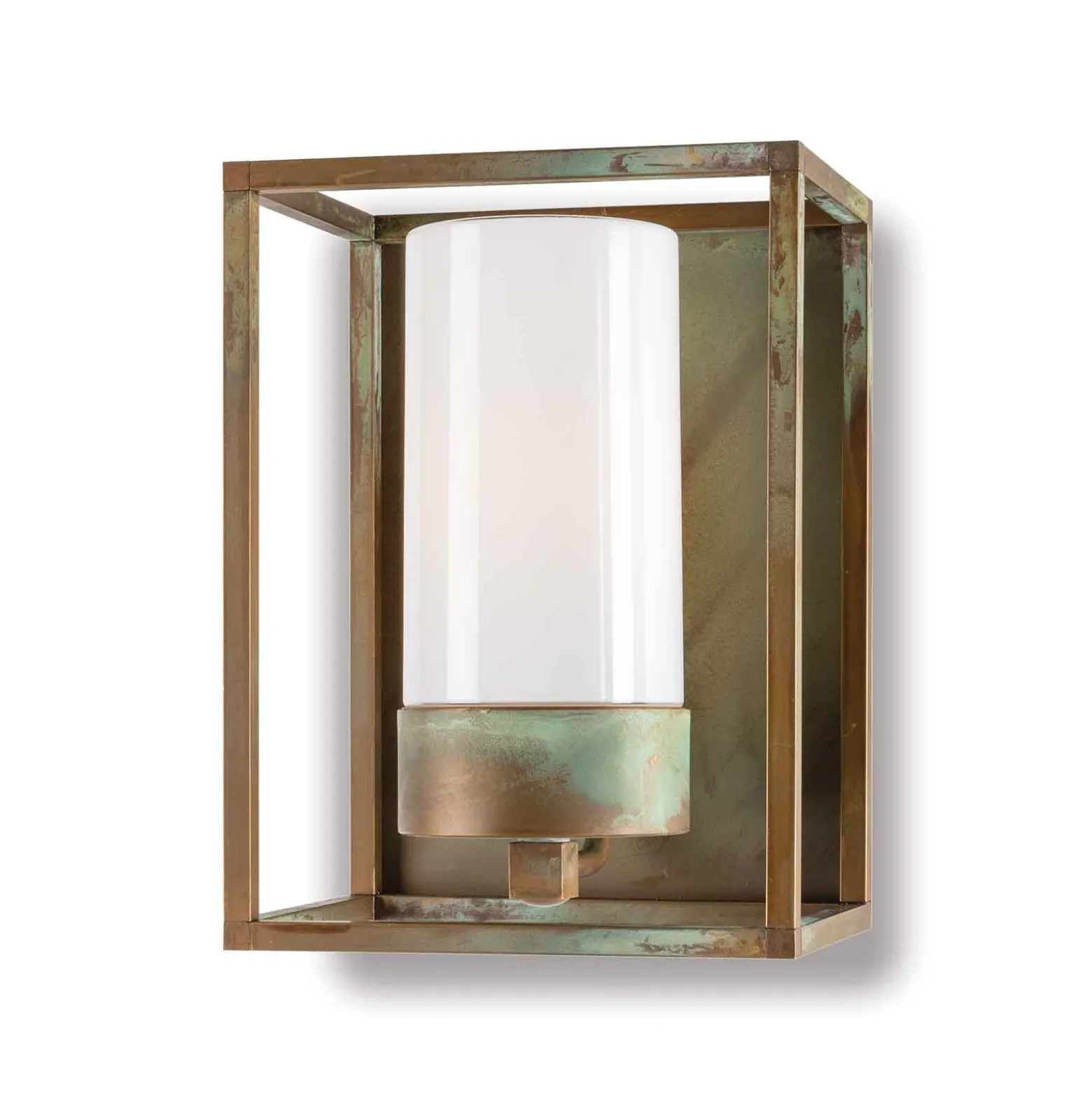 Außenwandleuchte Cubic³ 3366 messing antik/opal