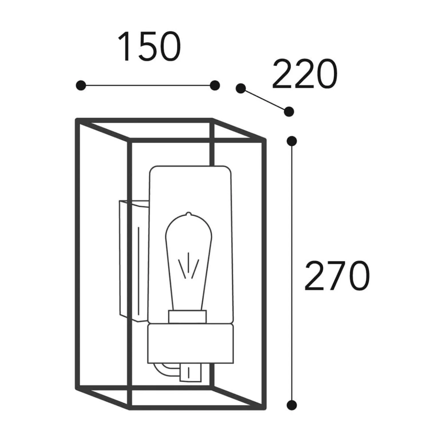 Außenwandleuchte Cubic³ 3364 nickel antik/klar