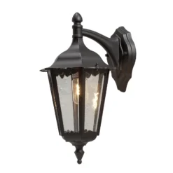 Außenwandleuchte Firenze, schwarz, Fassung unten, 48 cm