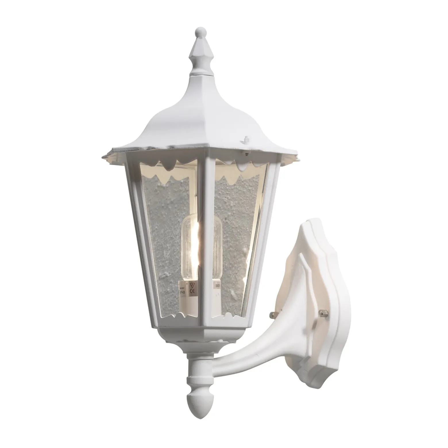 Außenwandleuchte Firenze, weiß, Fassung oben, 48 cm
