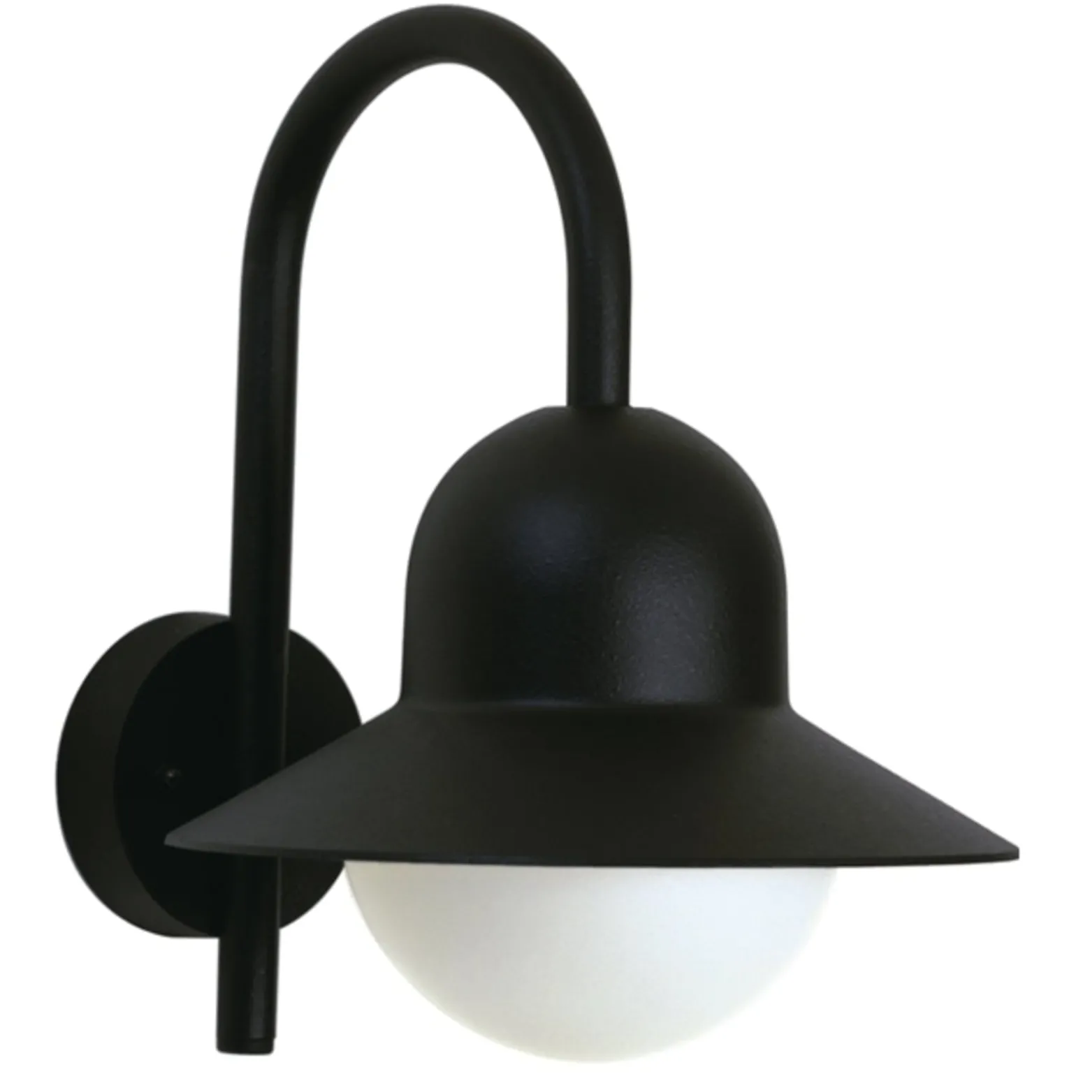 Außenwandleuchte 183 in schlichter Form, schwarz