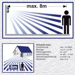 Außenwandleuchte Legendo mit Sensor