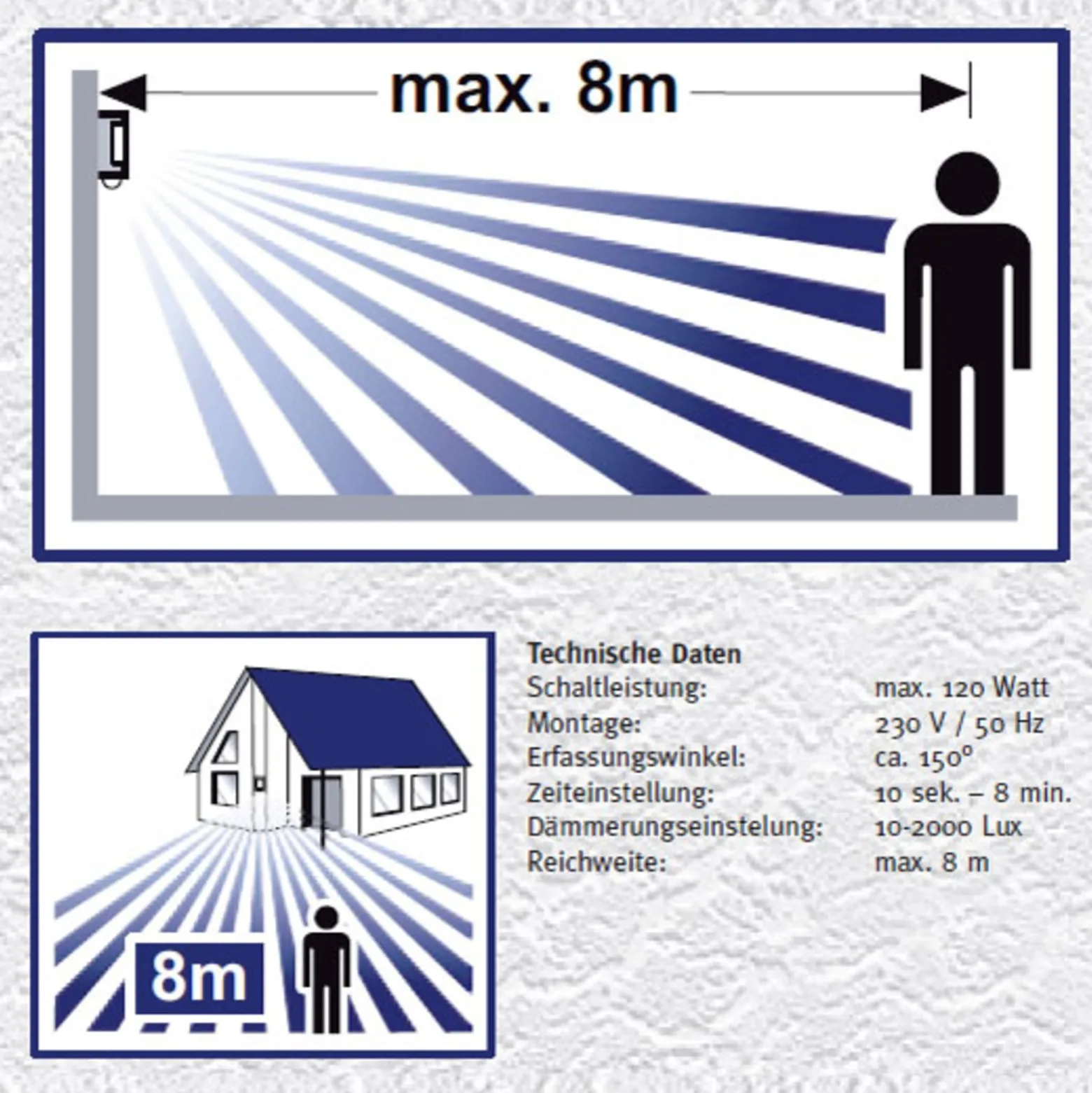 Außenwandleuchte Lija aus Edelstahl mit Sensor