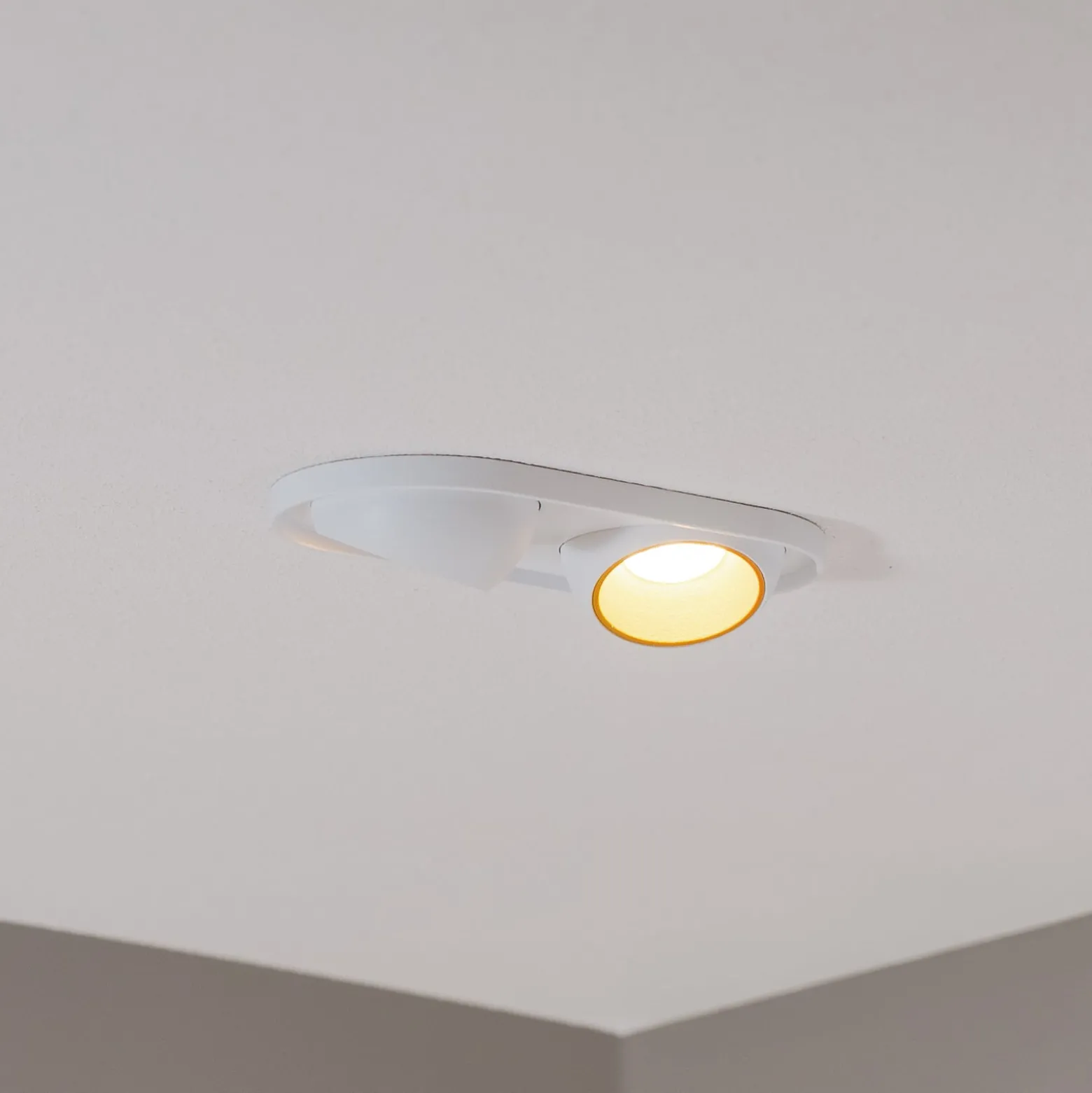 BEGA LED-Einbaustrahler Studio Line, weiß/messing, 2-fl.