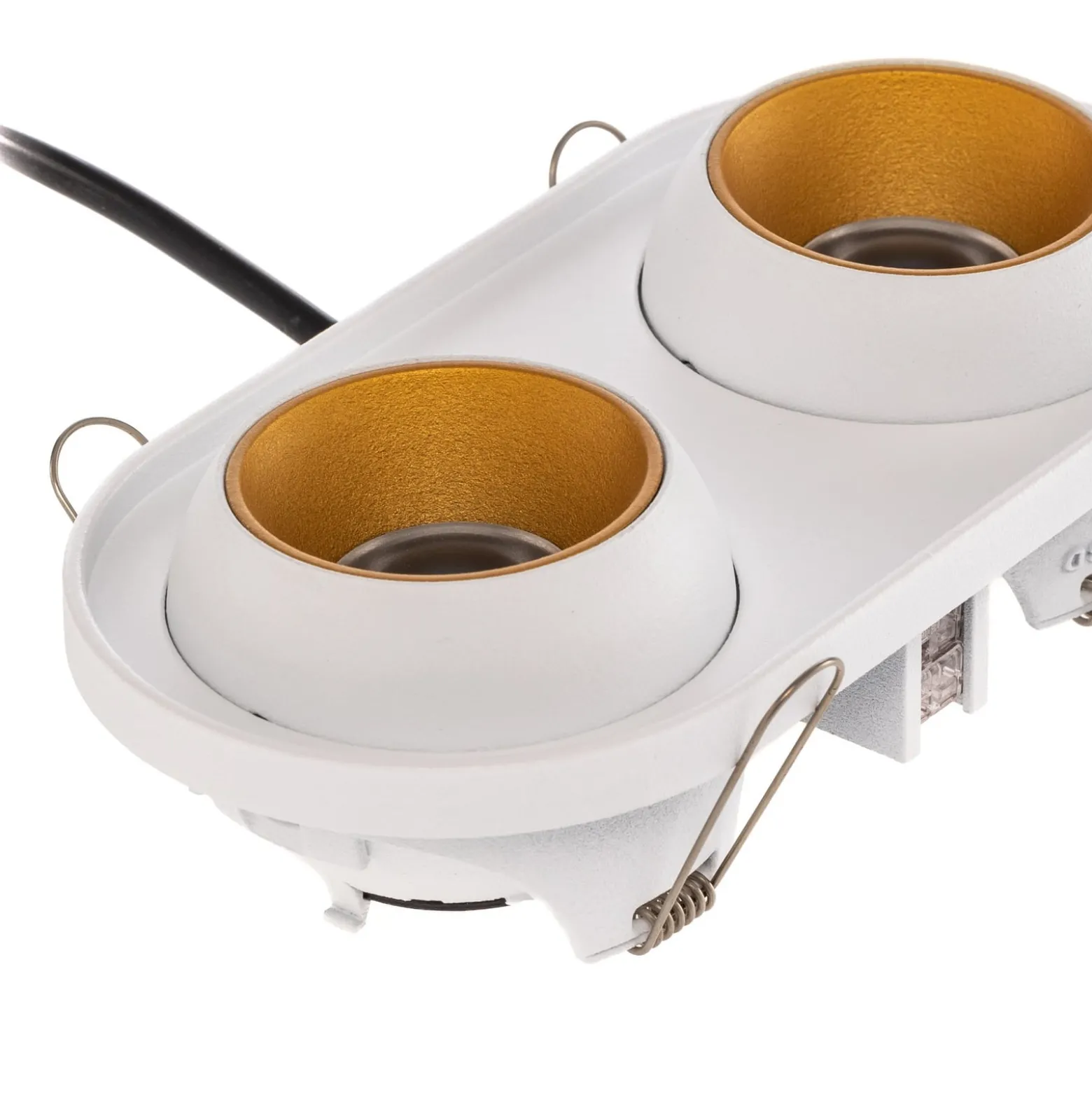 BEGA LED-Einbaustrahler Studio Line, weiß/messing, 2-fl.