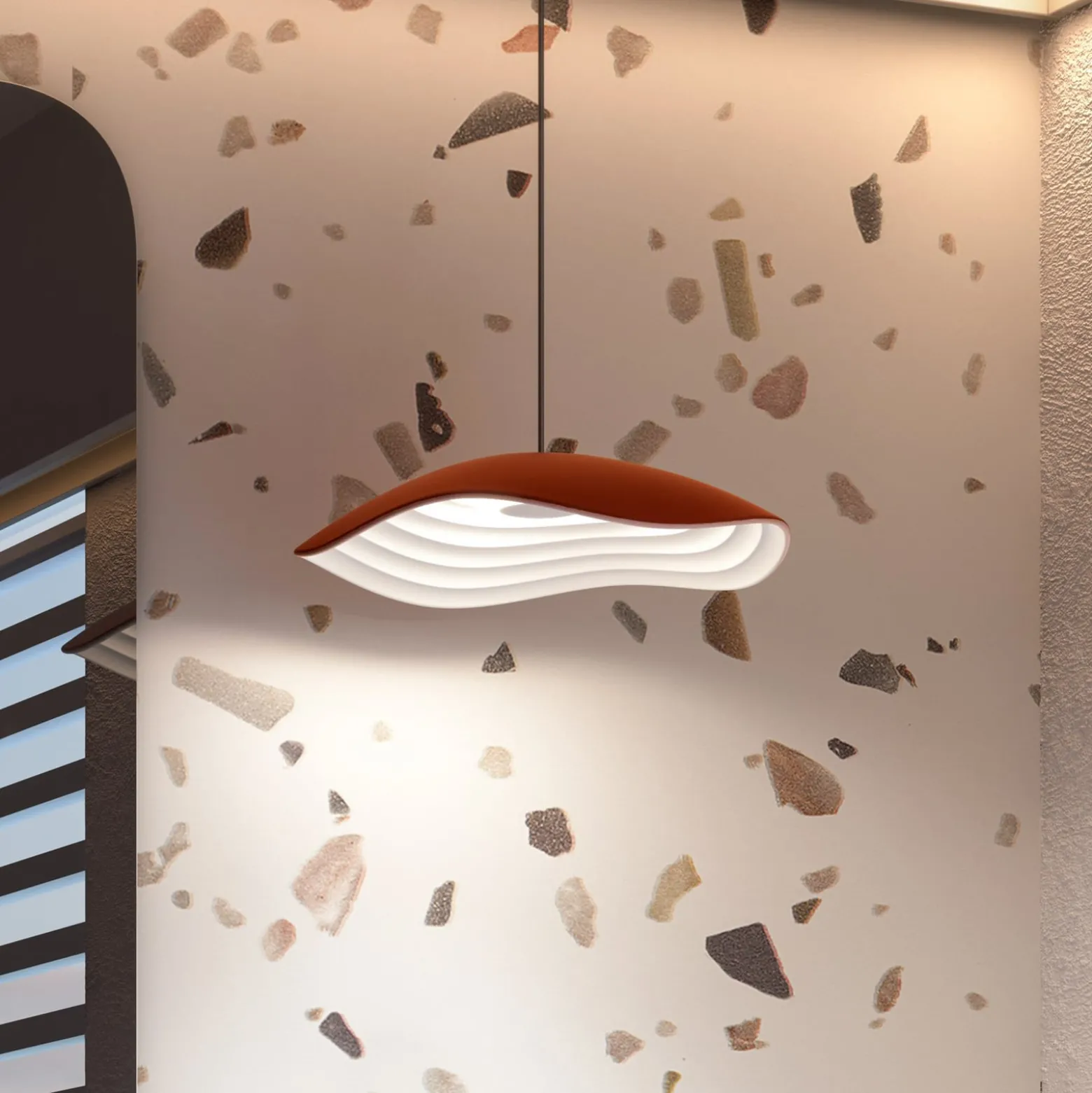 Bover LED-Einbau-Hängelampe Valentina S24, terracotta/weiß